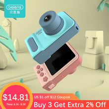 Load image into Gallery viewer, Beiens Kids Camera Toys Baby Cool Digital Photo Camera Children Educational Toy 12 Languages 32G Supported Birthday Gifts