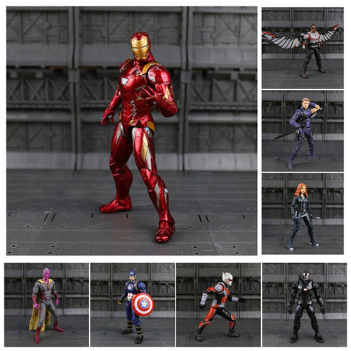 Iron Man Captain America Black Panther Winter Soldier Ant-Man  Falcon Scarlet Witch Vision Hawkeye Action Figure Model Toys N033