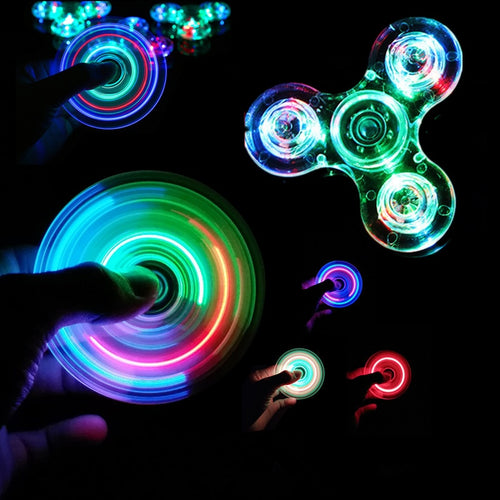 Luminous LED light Fidget Spinner Hand Top Spinners Glow in Dark Light EDC Figet Spiner Batman Finger Stress Relief Toys